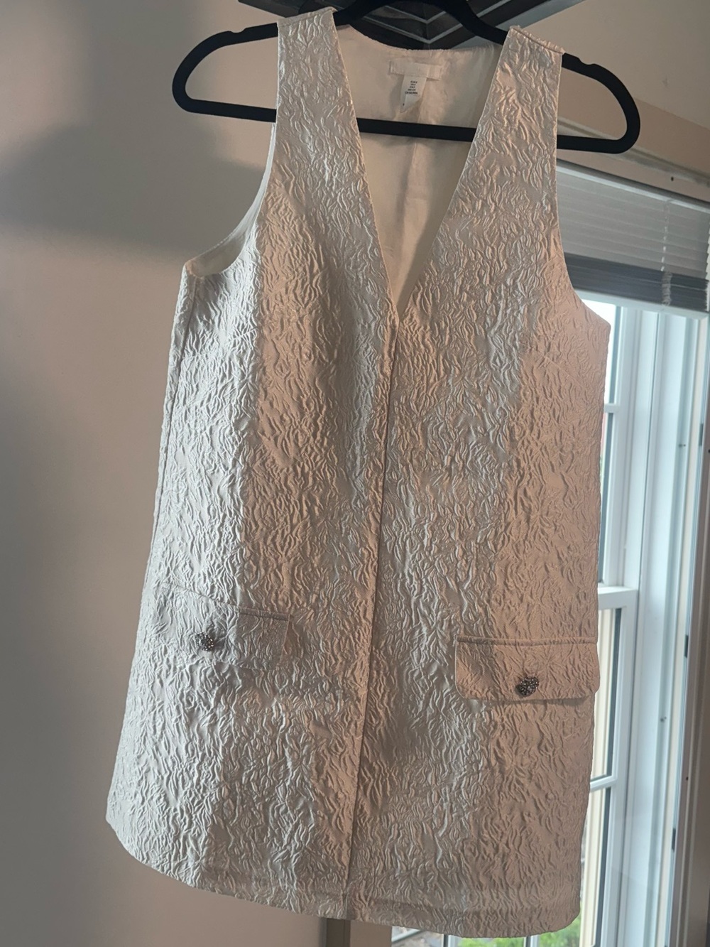 H&M textured jacquard longline vest/blazer dress.